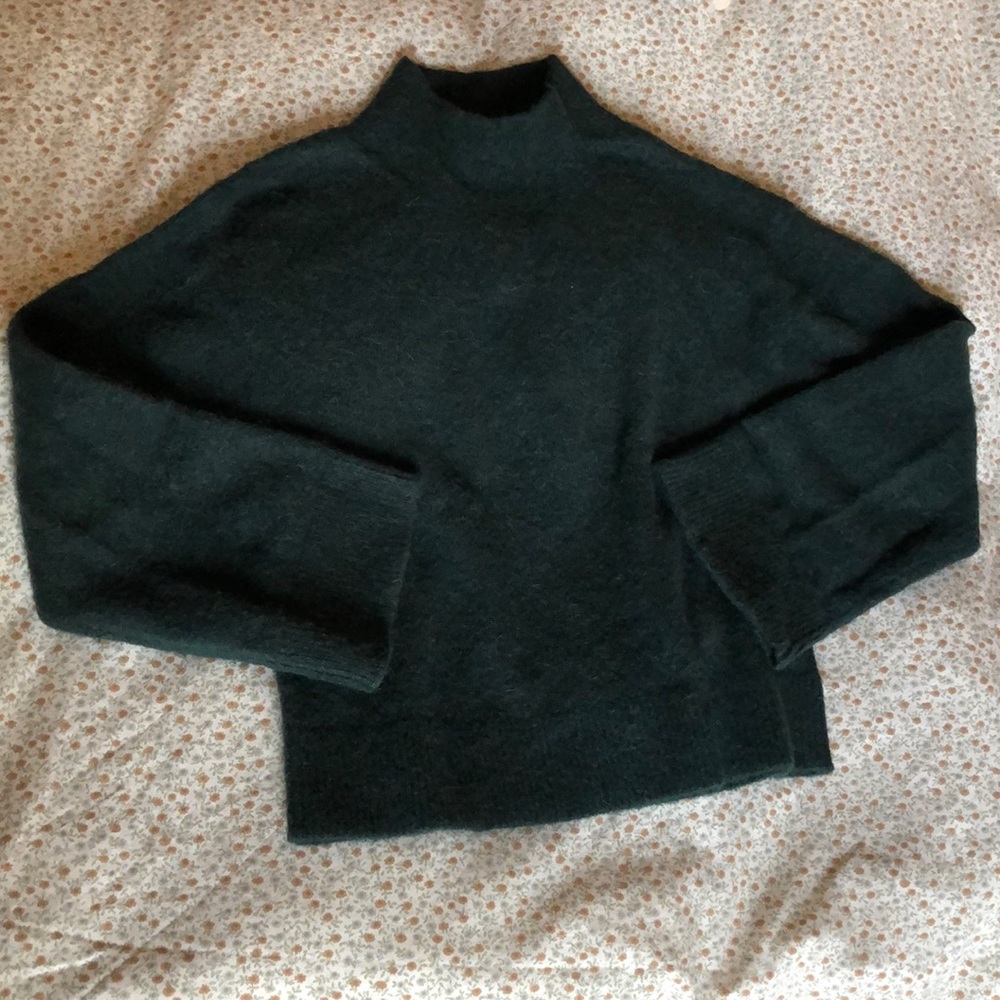 & Other Stories Dark Green Mock Neck Sweater XS
